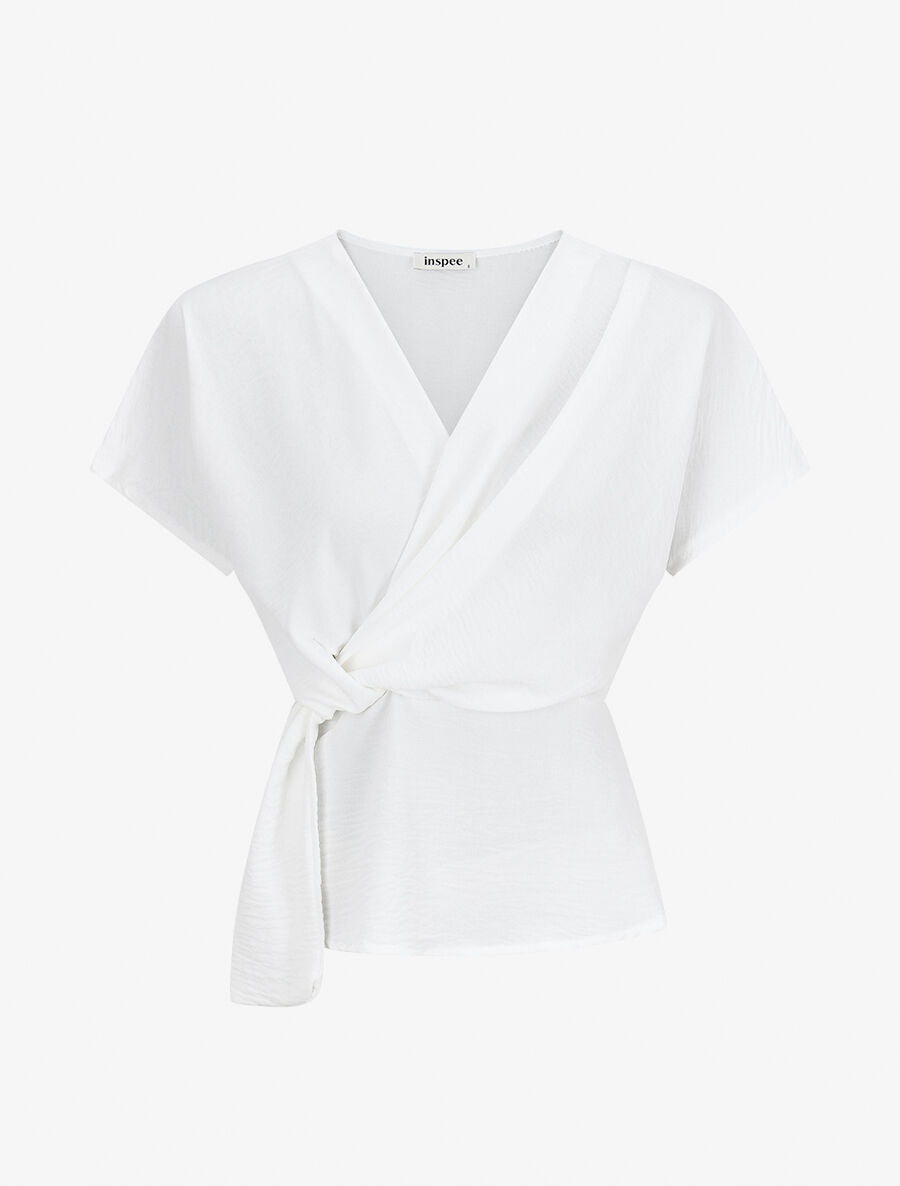 Top col cache-coeur à noeud - Blanc - 1