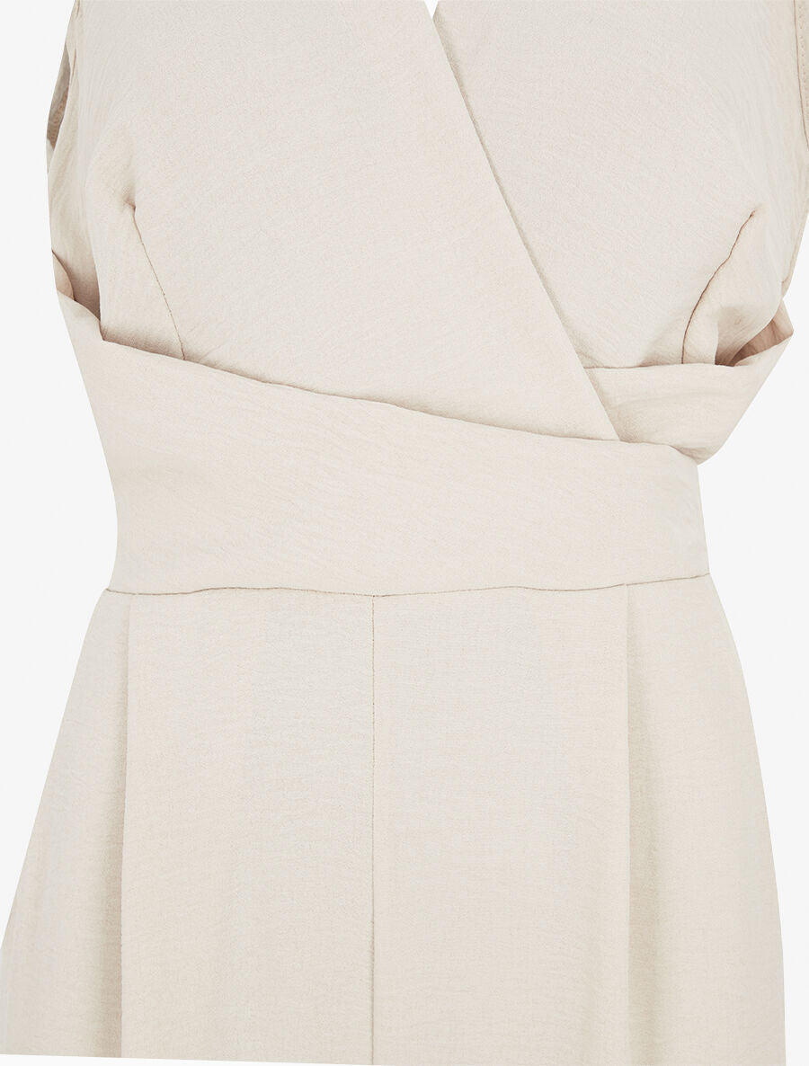 Combinaison unie droite et sans manches - Beige - 3