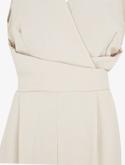 Combinaison unie droite et sans manches - Beige - 3