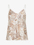 Caraco satiné imprimé floral - Beige - 1