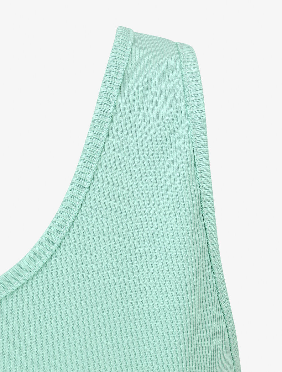 Débardeur côtelé basique coupe ajustée - Vert d&