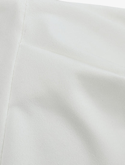 Jupe courte en suédine effet drapé - Blanc - 3