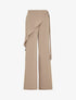 Pantalon fluide à pan drapé - Taupe - 1