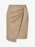 Jupe courte en suédine syle portefeuille - Beige - 1