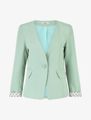 Blazer uni à 1 bouton - Vert clair - 1