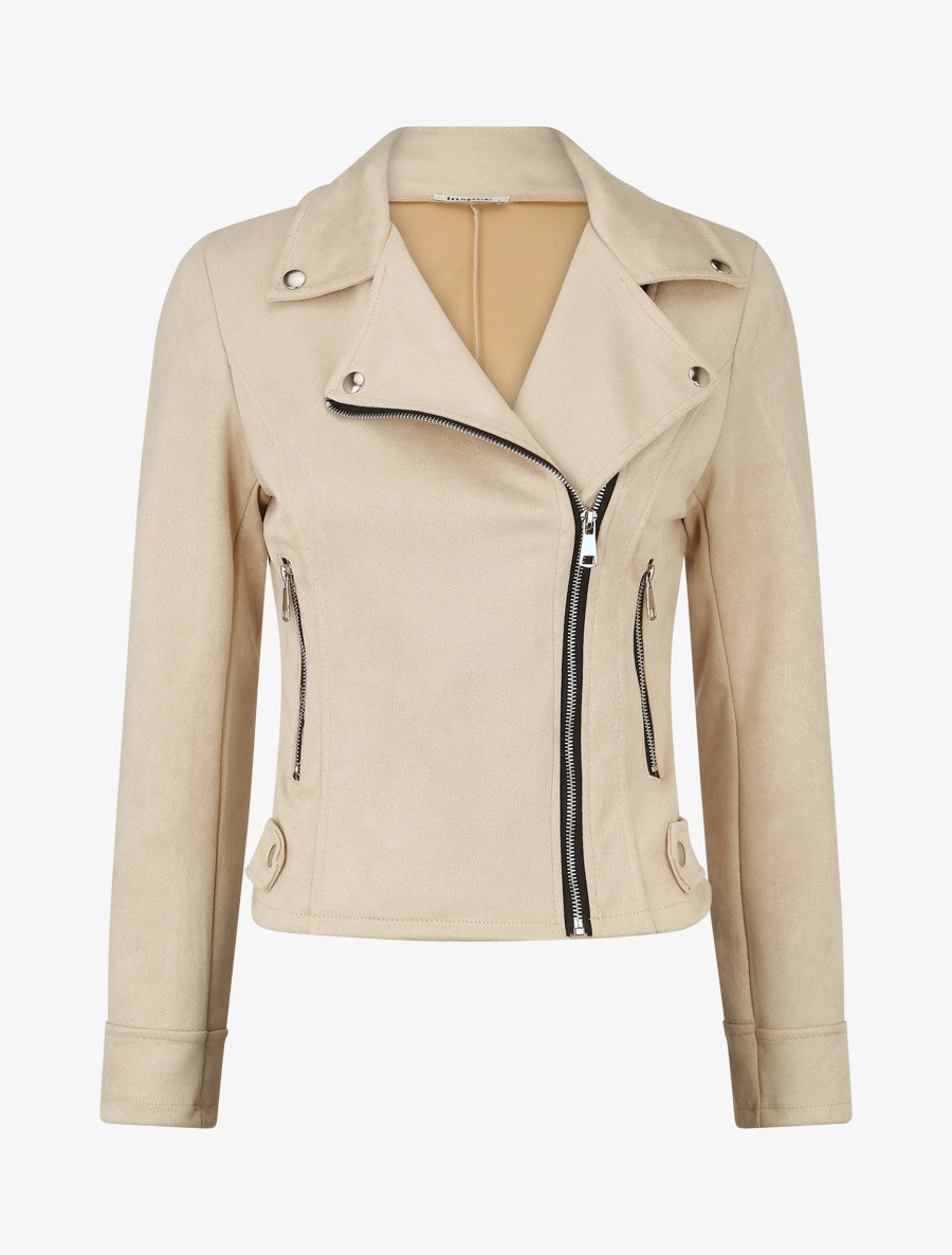 Giacca in camoscio stile perfecto - Beige