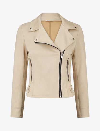 Giacca in camoscio stile perfecto - Beige