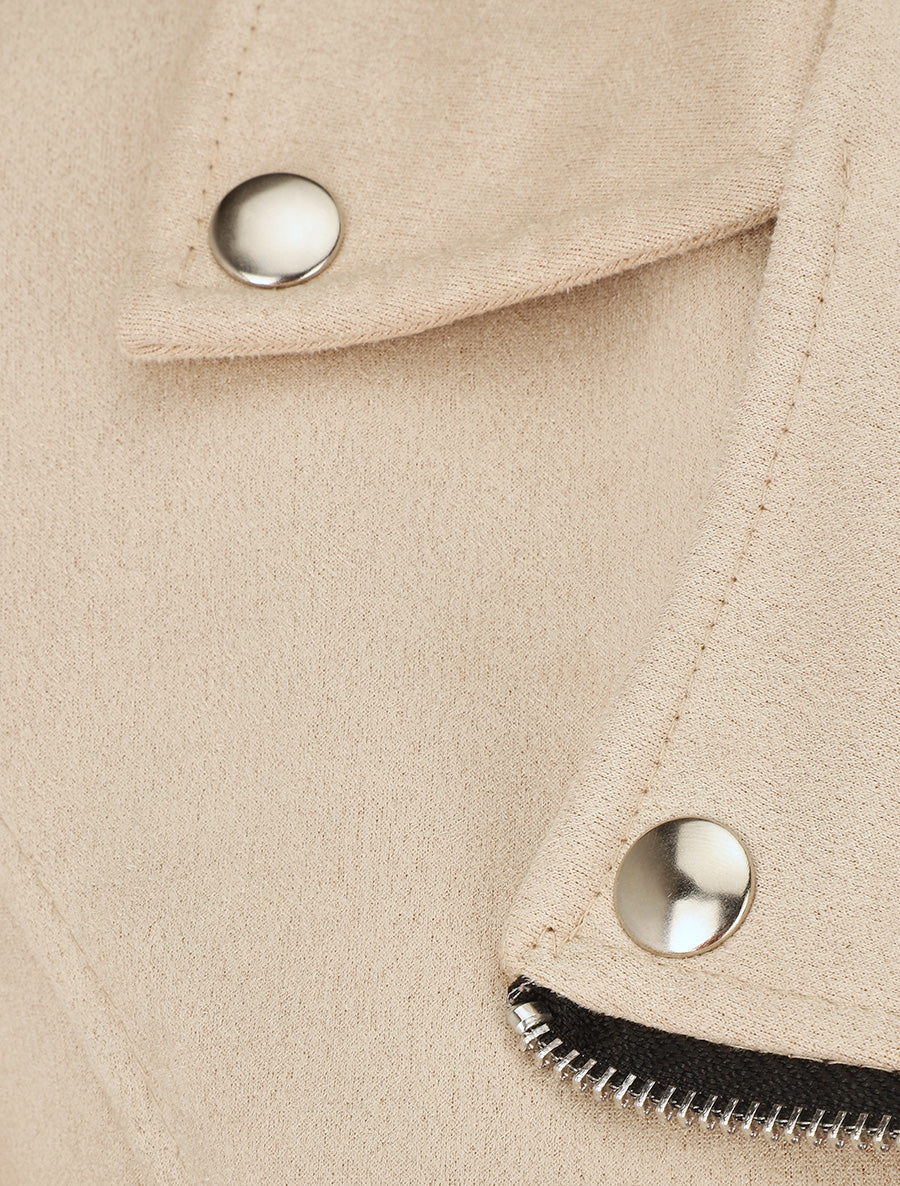 Giacca in camoscio stile perfecto - Beige