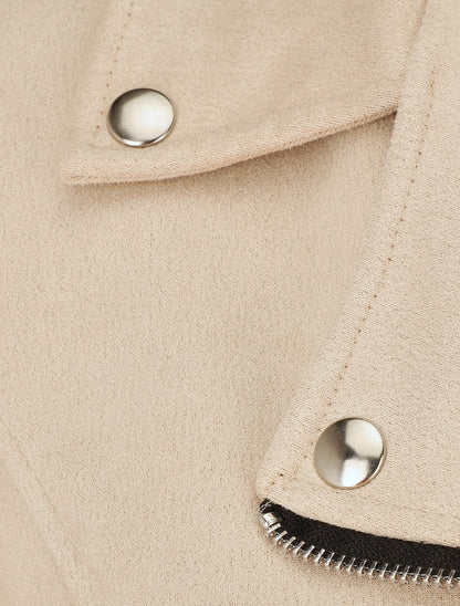 Giacca in camoscio stile perfecto - Beige