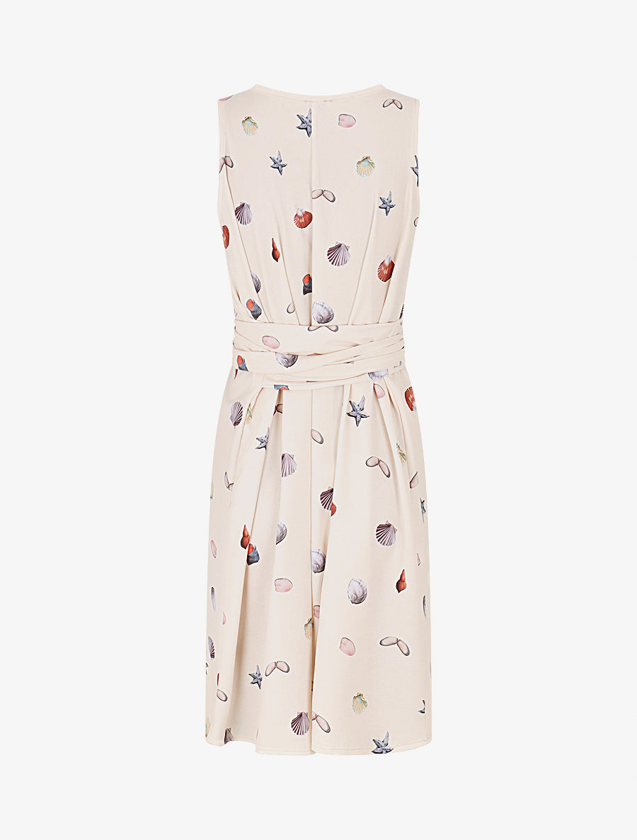 Robe à nouer imprimé coquillages - Beige - 2