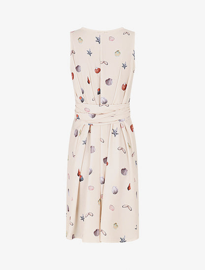 Robe à nouer imprimé coquillages - Beige - 2