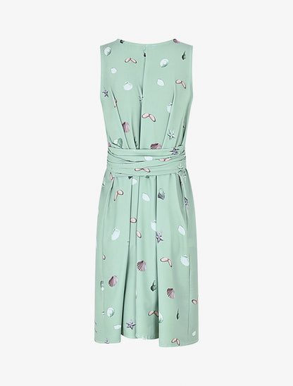Robe à nouer imprimé coquillages - Vert - 2