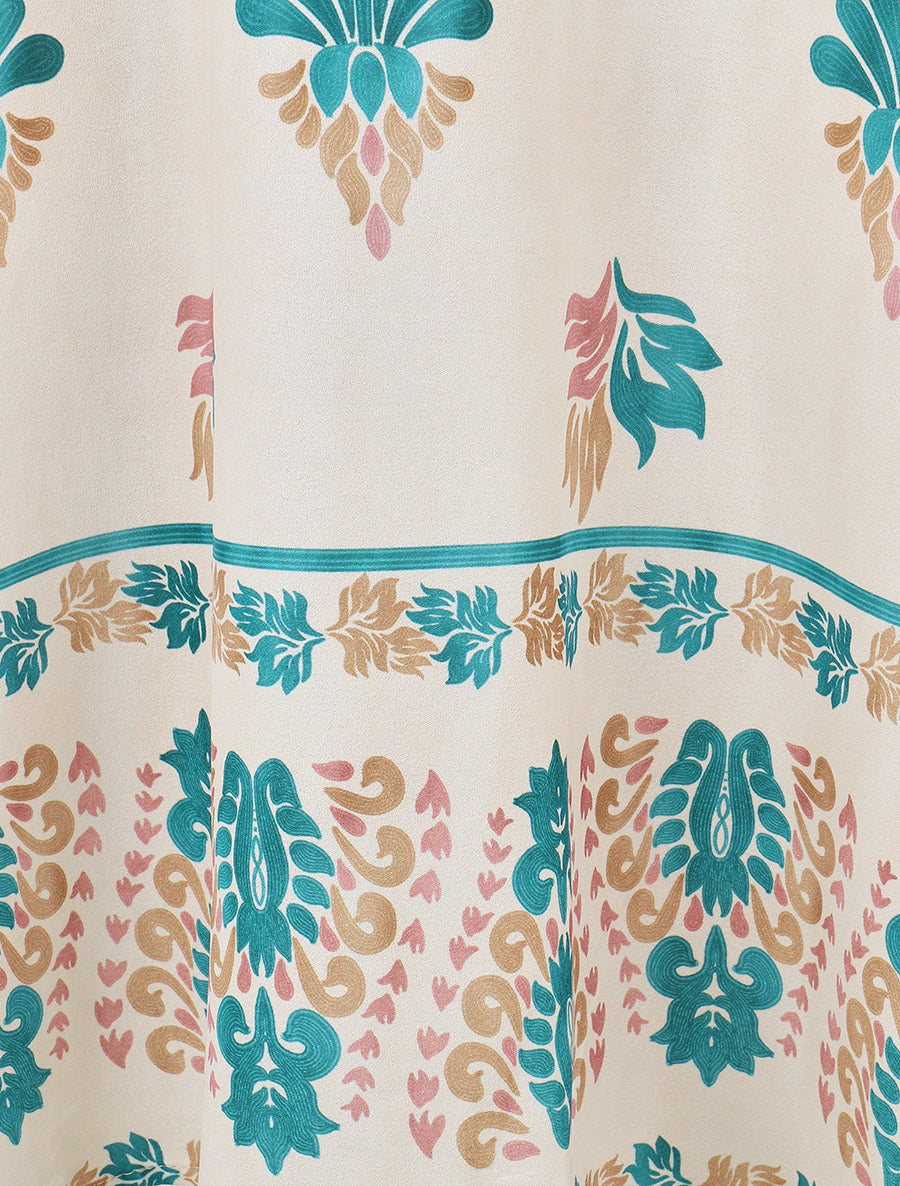 Robe imprimé ikat à bretelles en chaîne - Turquoise - 3