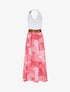 Robe longue dos nu à imprimé graphique - Rose - 1