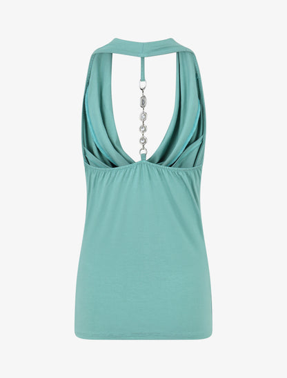 Top ajusté à dos nageur bijou - Turquoise - 2
