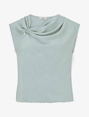 Top boule sans manches à col drapé - Vert d&