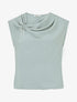 Top boule sans manches à col drapé - Vert d&