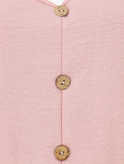 Combishort élastiqué à liens à nouer - Vieux rose - 3