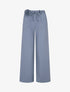 Pantalon droit taille haute à ceinture fleurie - Bleu clair - 1