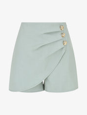 Short uni à boutons décoratifs - Vert d&