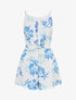 Combishort fleuri à noeud - Bleu - 1