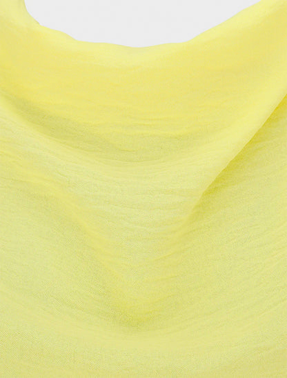 Top asimmetrico effetto drappeggiato - Giallo