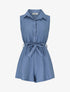 Combishort évasé style chemise - Bleu - 1