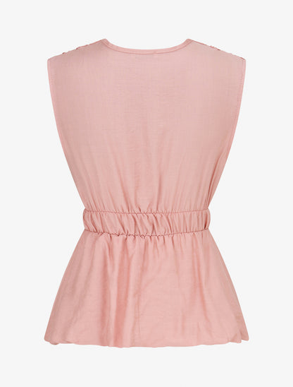Top empire sans manches uni - Rose - 2