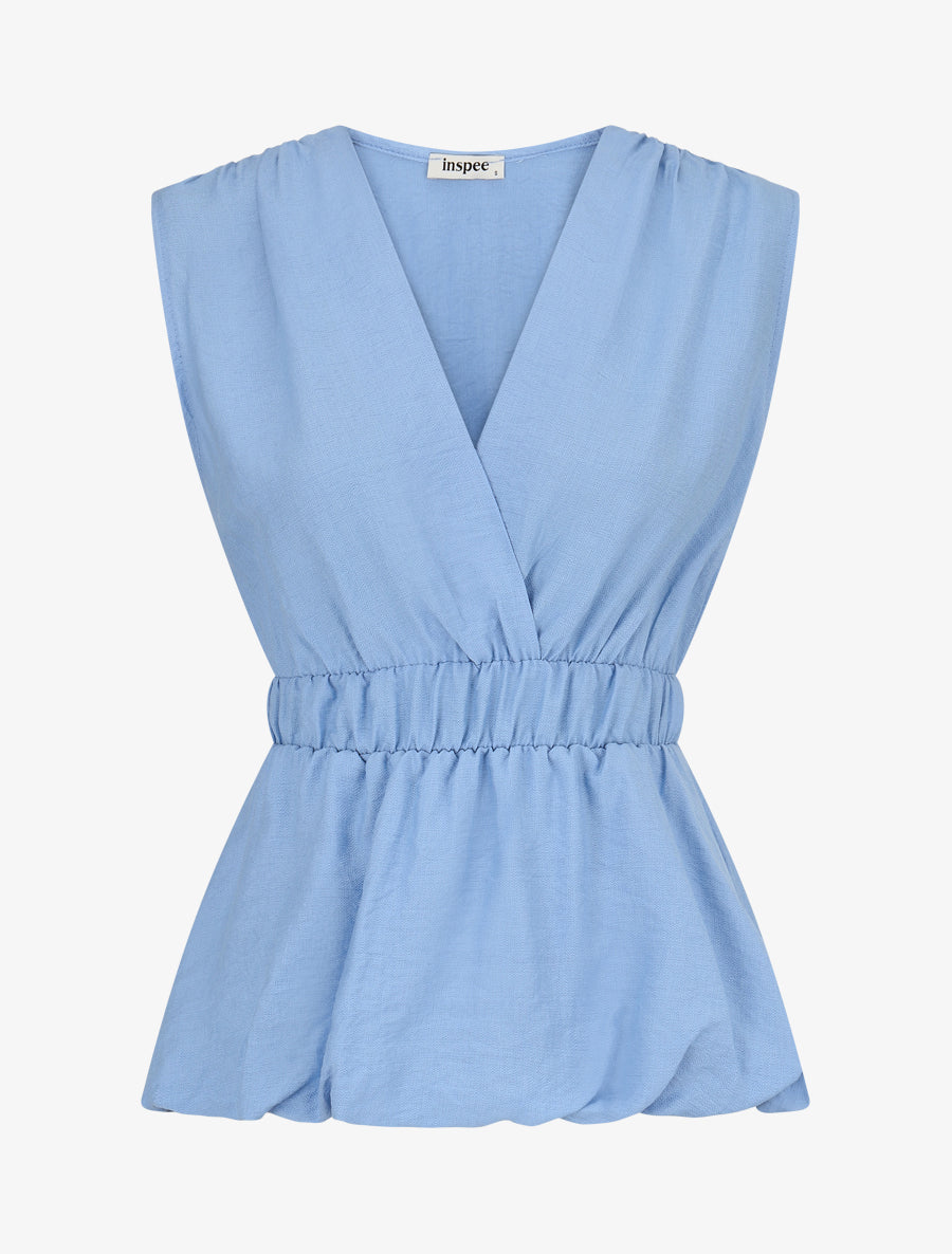 Top empire sans manches uni - Bleu ciel - 1