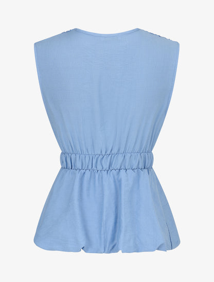 Top empire sans manches uni - Bleu ciel - 2
