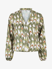 Blouse imprimé graphique - Kaki - 5
