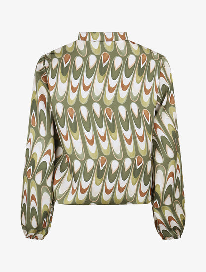 Blouse imprimé graphique - Kaki - 2