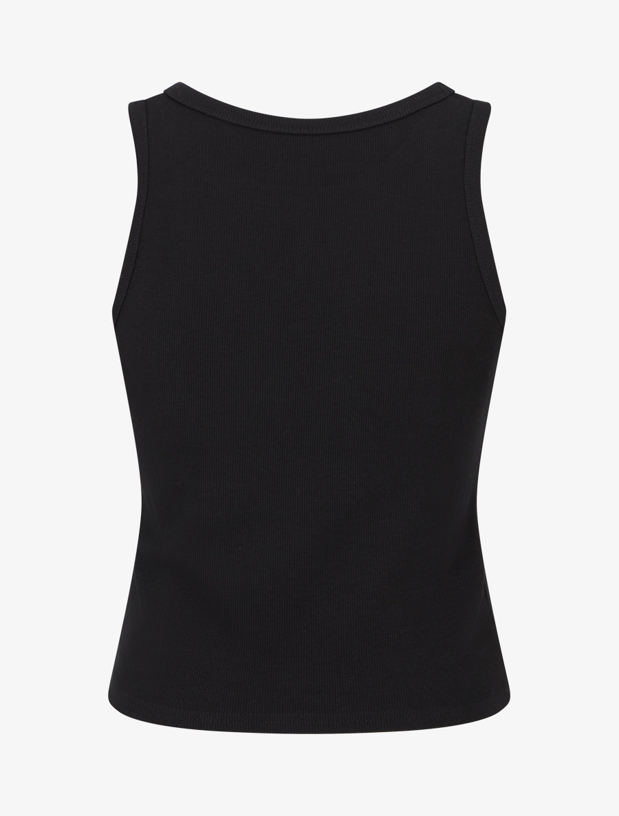 Crop top côtelé cloutés - Noir - 2