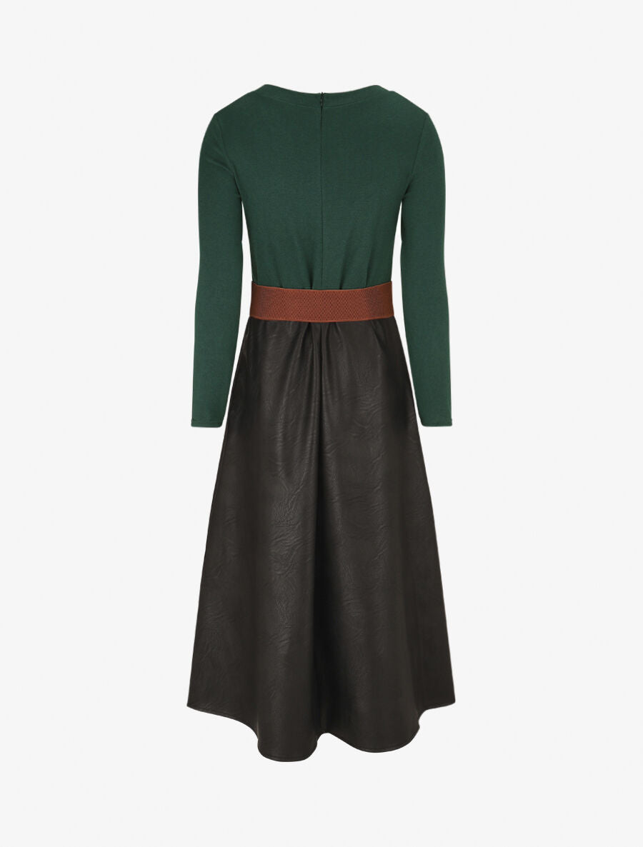 Robe patineuse bimatière - Vert - 2