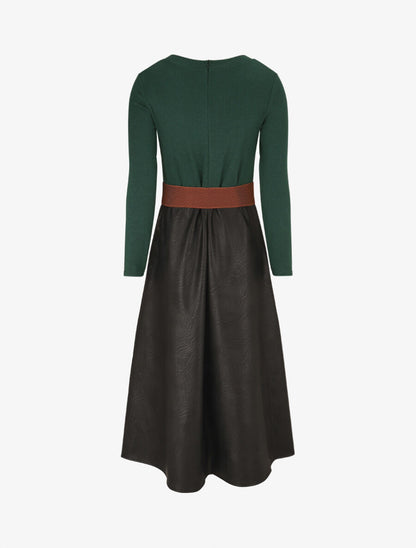 Robe patineuse bimatière - Vert - 2