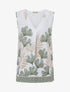 Blouse sans manches imprimé feuillage - Kaki - 1