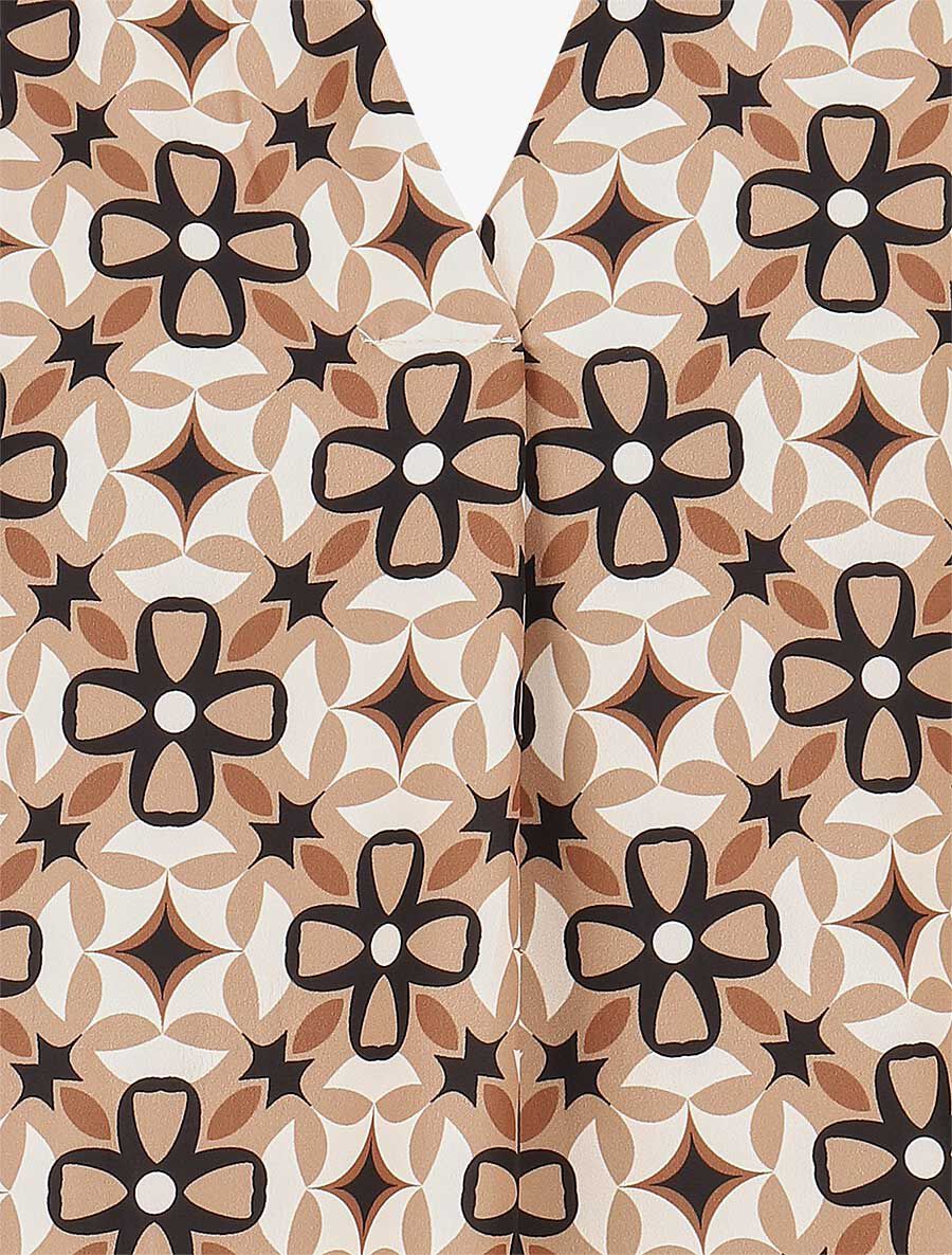 Blouse imprimé fleurs graphiques - Taupe - 3