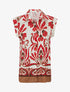 Chemise sans manches imprimé tropical - Rouge - 1
