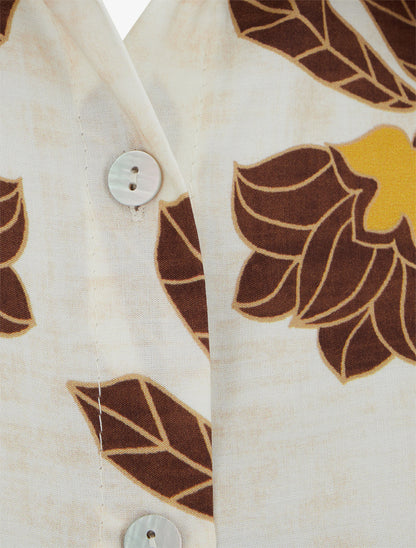 Chemise sans manches imprimé tropical - Marron - 3