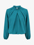 Blouse à plis croisés - Bleu lagon - 1