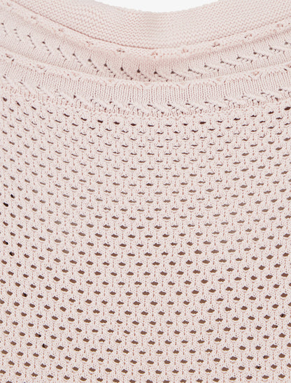 Débardeur filet de pêche coupe carrée - Rose pâle - 3