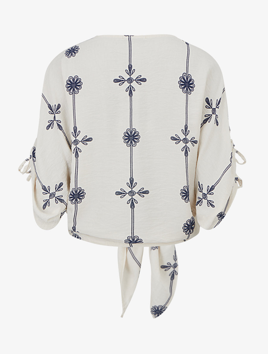 Chemisier boutonné à manches courtes effet lin - Beige - 2