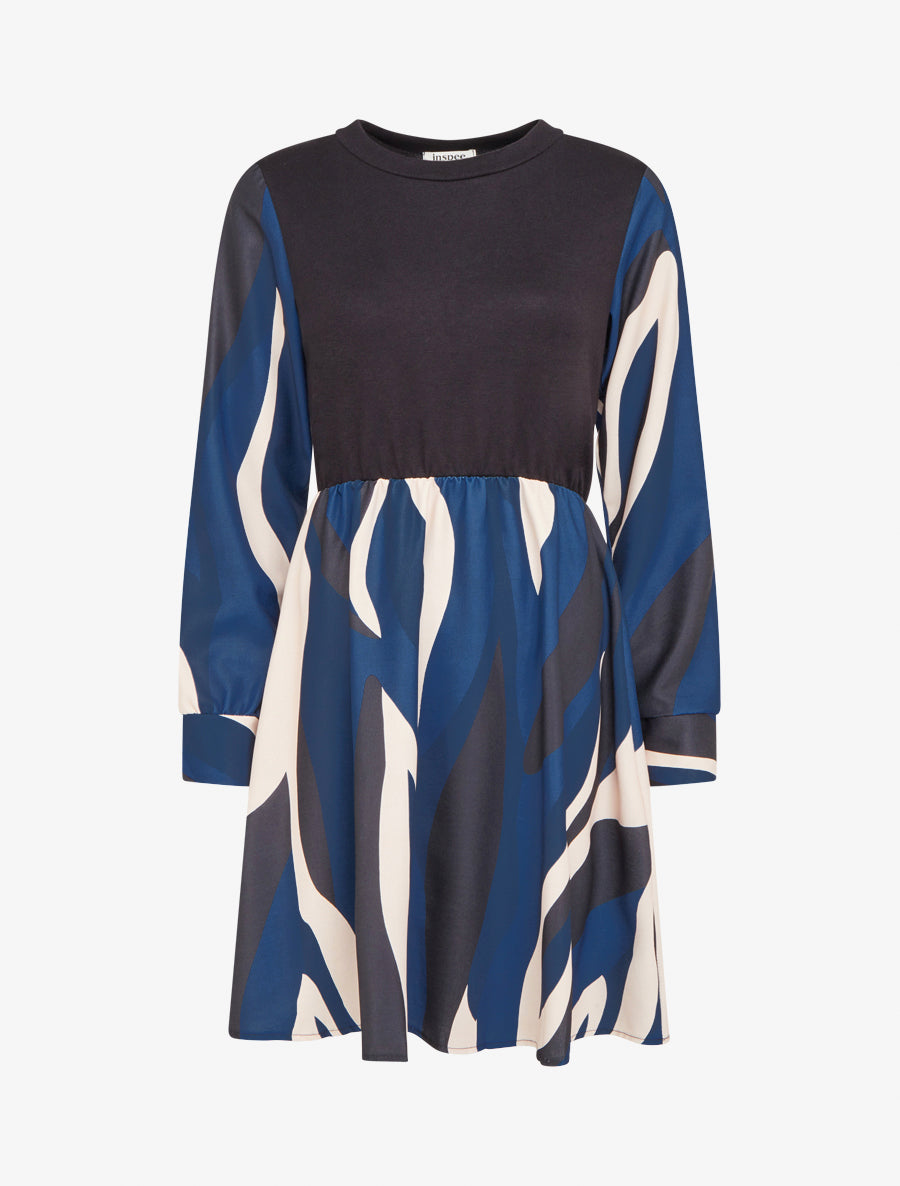 Abito midi svasato con stampa grafica - Marina