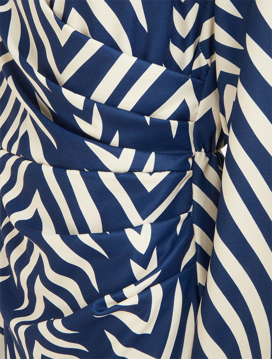 Robe portefeuille imprimé graphique - Bleu roi - 3