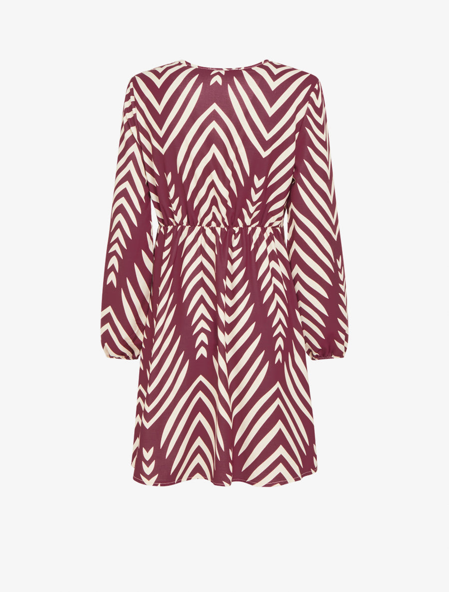 Robe portefeuille imprimé graphique - Prune - 2