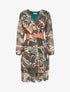 Robe patineuse en voile imprimé fantaisie - Kaki - 1