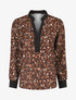 Blouse fluide à imprimé abstrait - Marron - 1