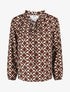 Blouse fluide à imprimé graphique - Marron - 4
