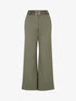 Pantalon droit taille haute à double ceinture - Kaki - 1