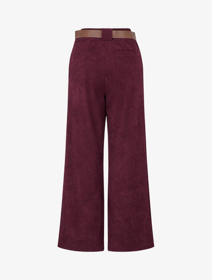 Pantalon droit en velours côtelé - Prune - 2